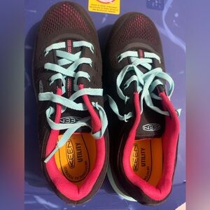 Keen Black and Teal Women's Work Shoes/Hard Toe
